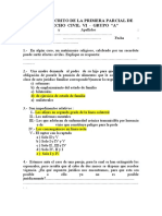 Examen Escrito de La Primera Parcial de Derecho Civil Vi