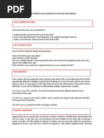 Unit Learning Outcome: Using Net Present Value Criteria To Evaluate Investments