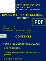 SRM Institute of Science and Technology: 18Mee305T - Finite Element Method