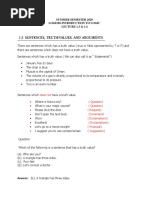 Summer Semester 2020 Logi100-Introduction To Logic LECTURE 1.3 & 1.4