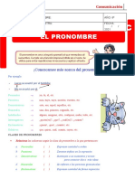 Clasificación de Pronombres para Sexto Grado de Primaria