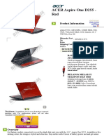 ACER Aspire One D255 - Red: Product Information