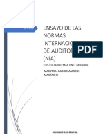 Ensayo de Las Normas Internacionales de Auditoria