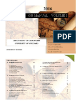 Gis Manual - Volume I: Department of Geography University of Colombo