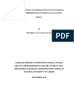 Kimatu - Determinants of Loan Defaults in Saccos in Kenya - A Case of Metropolitan National Sacco LTD in Kenya