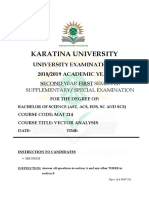 Karatina University: University Examinations 2018/2019 ACADEMIC YEAR