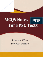 MCQs Notes For FPSC Tests