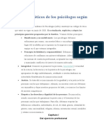 Principios Éticos de Los Psicólogos Según La APA