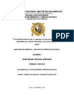 Ensayo. La Medida Cautelar de Cara A La Reforma Del Código Procesal Civil en El Perú