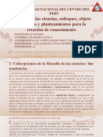 2.3 Filosofía de Las Ciencias, Enfoques, Objeto de Estudio y Planteamientos para La Creación de Conocimiento