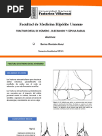 Fracturas Distal de Humero, Cupula de Humero y Olecranon