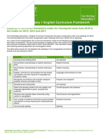 Cambridge Secondary 1 English Curriculum Framework