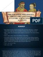 Pre-Colonial Philippines: Social Organization, Culture, and Economic Activity