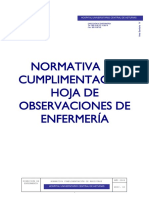 Normativa Cumplimentacion Hoja de Observaciones de Enfermeria