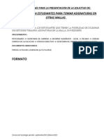 Solicitud de Autorizacion para Tomar Asignaturas en Otra Malla