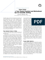 Sit Down and Write Your Thesis! Practical and Motivational