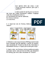 Exercícios Leis de Newton