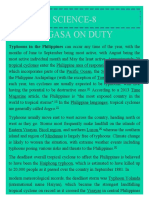 Science-8 Pagasa On Duty: Typhoons in The Philippines Can Occur Any Time of The Year, With The