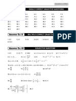 Answer Ex-I: Single Correct (Objective Questions)