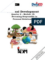 Personal Development: Quarter 2 - Module 19: Becoming Responsible in Personal Relationships