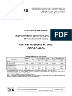 OREAS 600b Certificate