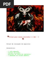 Ritual para Causar Discórdia e o Mal