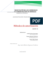 Métodos de Amortización. Investigación Grupal