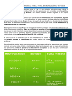 Ley de Los Signos Matematica Suma Resta Multiplicacion y Division