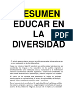 Resumen Educar en La Diversidad