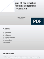 Techniques of Construction For Continuous Concreting Operation