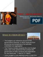 Topic: Union Budget: Presented By: Prajapati Nirav N. Submited To: Dr. C.P.Thakor