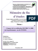 Impact d'ISO 9001 V2008 Sur Performance - E.se ENIEM