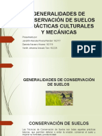 Generalidades de Conservación de Suelos y Prácticas Culturales y Mecánicas