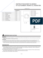 Instruction Sheet Is-We8601 Style Number: We8601Tz, We8601Bn