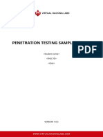 Penetration Testing Sample Report: Virtual Hacking Labs