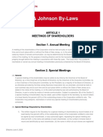 Johnson & Johnson By-Laws: Article 1 Meetings of Shareholders