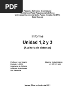 Informe Unidad 1,2 y 3 Auditoria de Sistemas