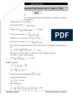 JEE Advanced Final Practice Test-2 - Paper-1 - Solutions