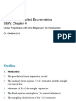 ECON6001: Applied Econometrics S&W: Chapter 4: Linear Regression With One Regressor, An Introduction Dr. Gedeon Lim