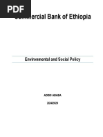 Commercial Bank of Ethiopia: Environmental and Social Policy