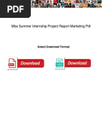 Mba Summer Internship Project Report Marketing PDF