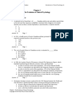 The Evolution of Clinical Psychology: Multiple Choice Questions