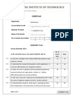 Course Plan: Engg - Mathematics I & MAT 1151 I&