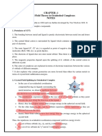 Chapter - 1 Crystal Field Theory in Octahedral Complexes Notes