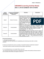 HOMEROOM GUIDANCE (Learning Activity Sheet) : Quarter 1 - Week 2: Life in Harmony With Others