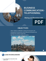 Business Communication - Taking and Receiving Calls