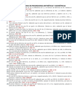 Ejercicios y Problemas de Progresiones Aritméticas y Geométricas