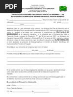 Justificacion para NO PRESENCIALIDAD - IER ALTO QUEBRADON