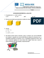 Atividade 09 - Multiplicação e Divisão de Monômios