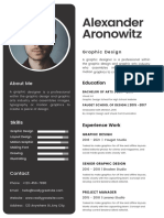 Dark Gray & Gray Professional Work Experience Simple Resume